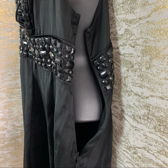 Bebe Black 100% Silk Beaded Cocktail/Party Dress - Picture 6 of 14